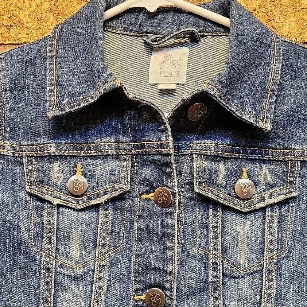 The Children's Place Blue Denim Jacket Size 10/12